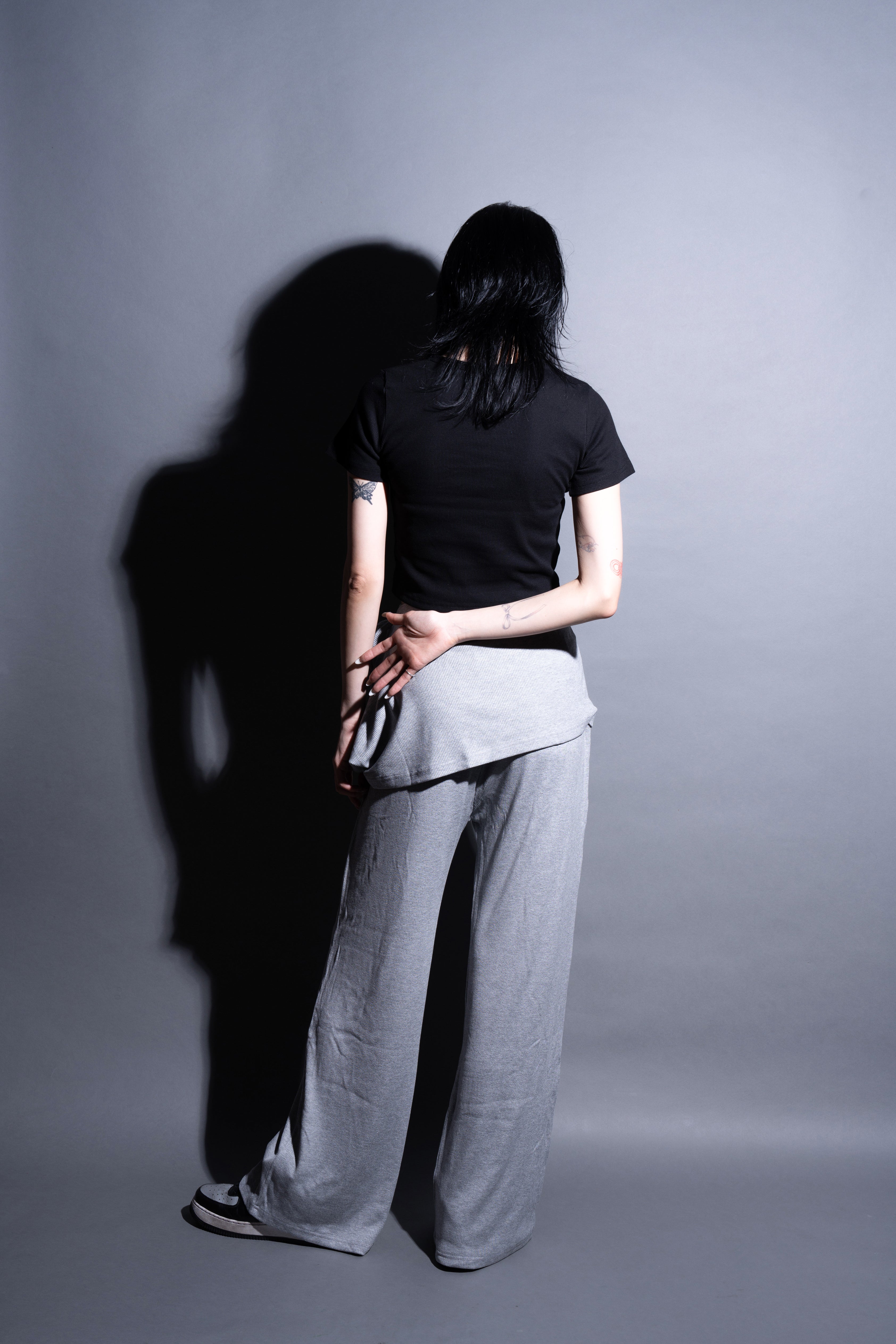 Vene Wrap Pants-2way Layered Design