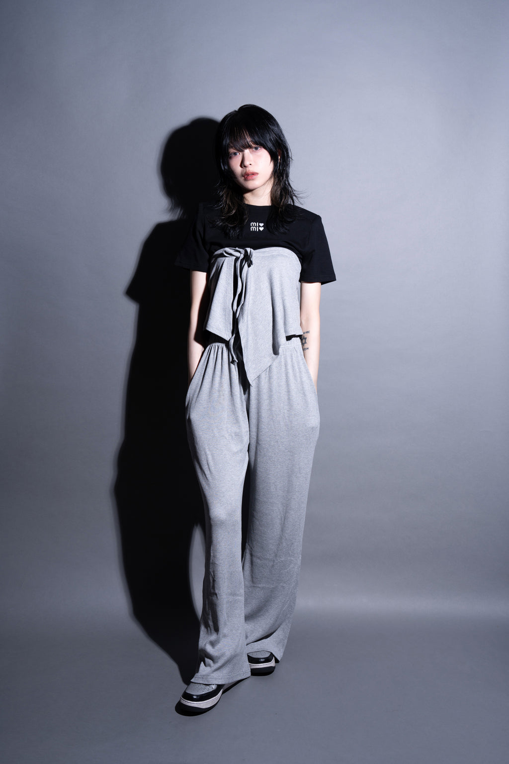 Vene Wrap Pants-2way Layered Design