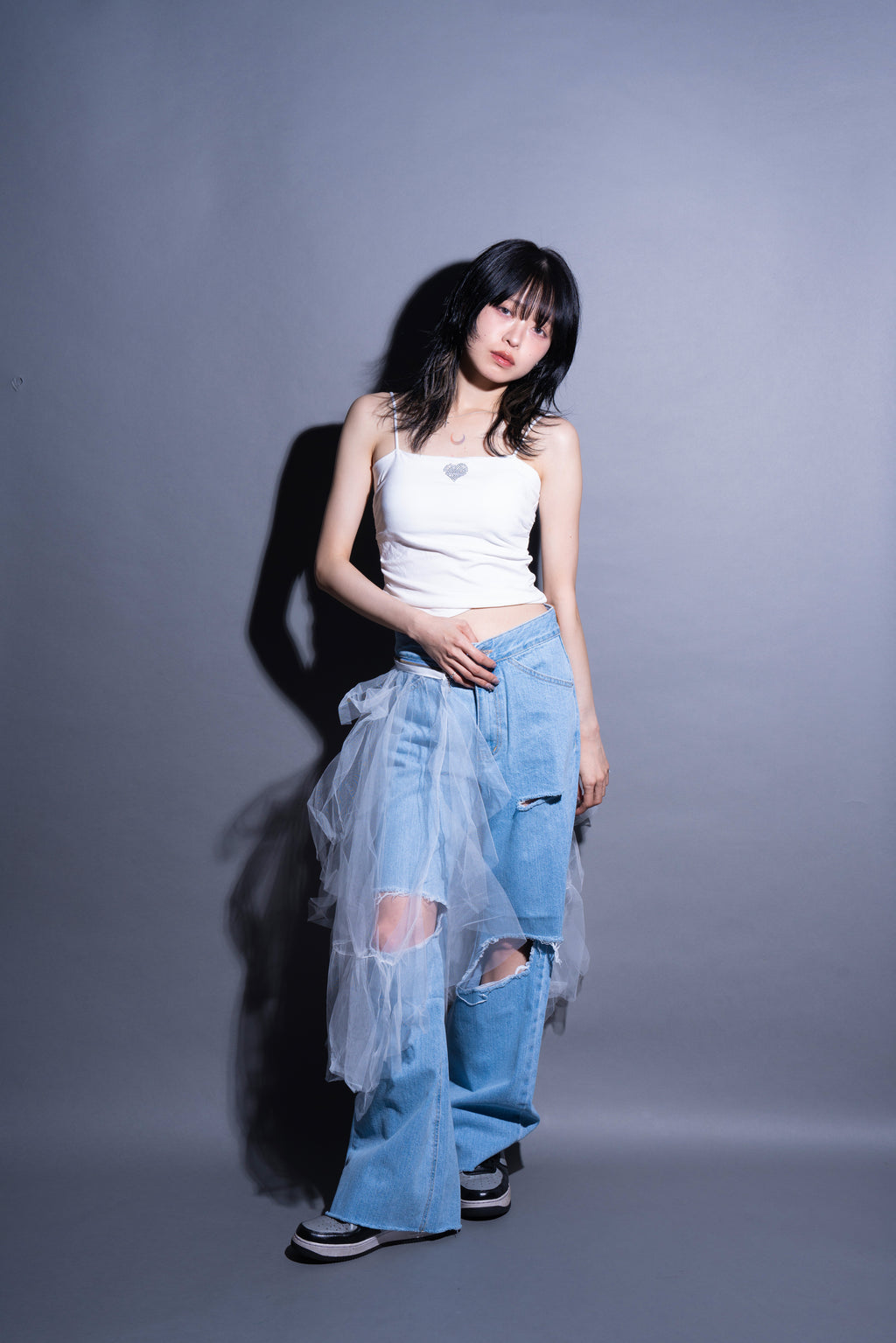 Tulle Veil Denim