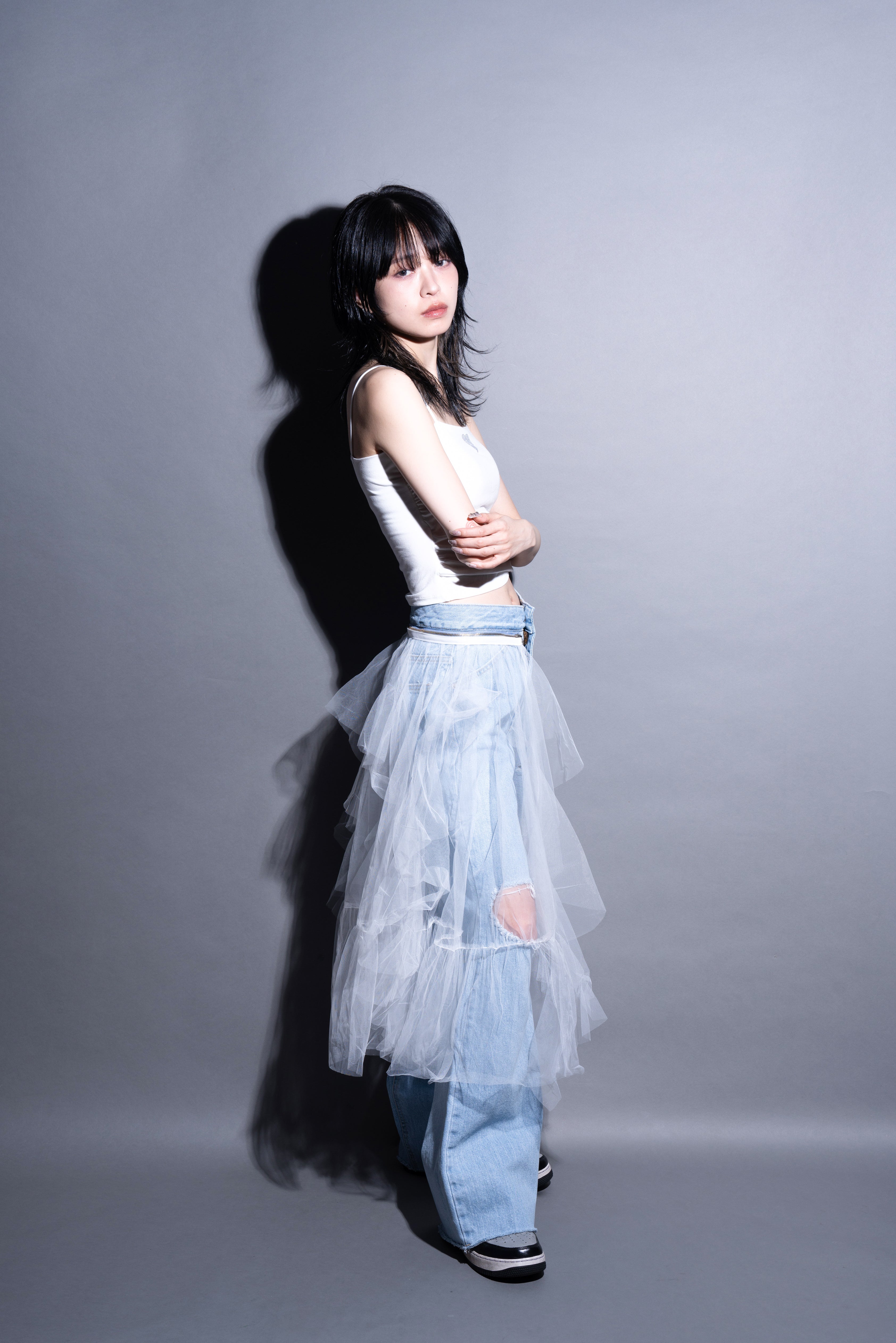 Tulle Veil Denim